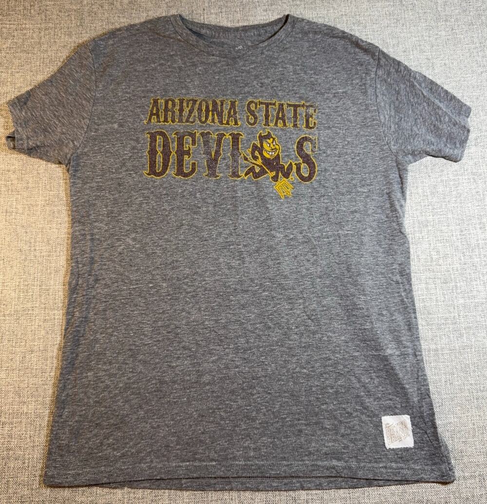 Original Retro Brand Arizona State Sun Devils Shirt Mens L Gray Tri Blend ASU